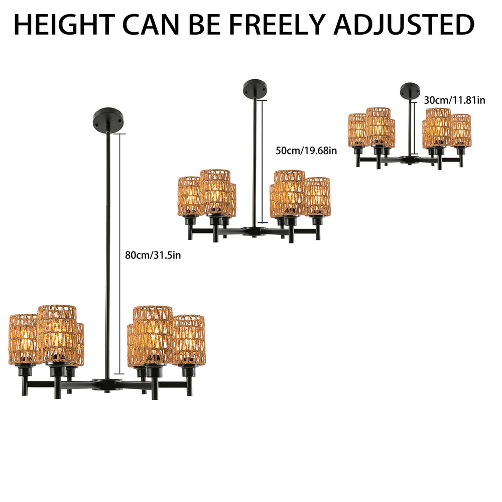 Modern Ceiling Light Chandelier 6-Head Pendant Lighting Ceiling Dimmable