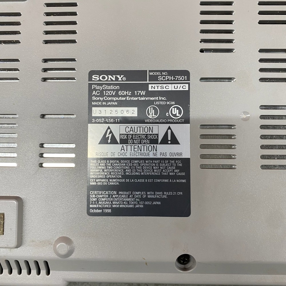 Sony PlayStation 1 PS1 Console Bundle SCPH-7501 Tested