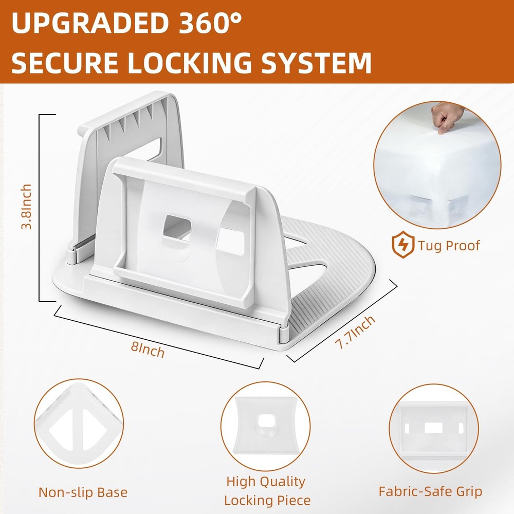 Upgrade Bed Holders for Corners - 4 Pack -Time Installation Locks, Heavy Duty...