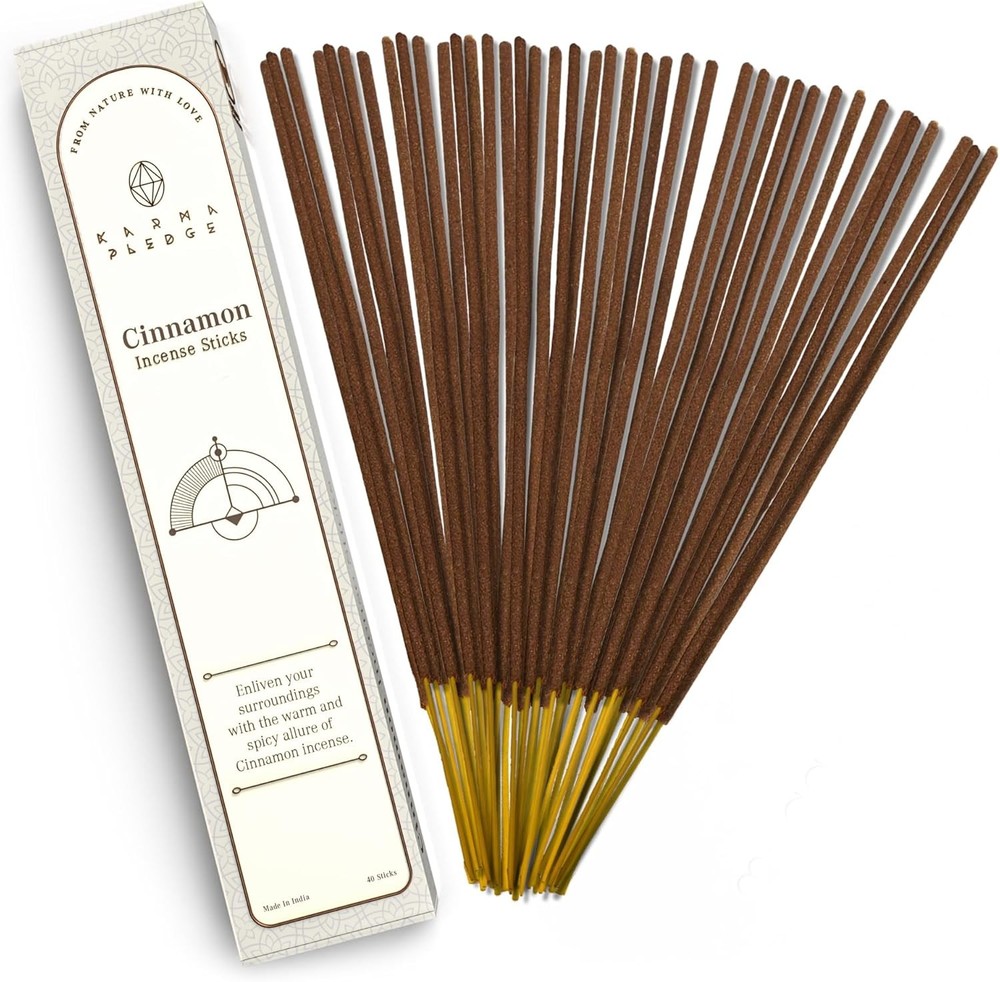 Cinnamon Incense Sticks, Organic Hand Dipped Incense, 40