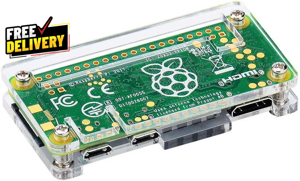 Raspberry Pi Zero Case Case for Raspberry Pi Zero 2 W with Heatsink HDMI Adapter