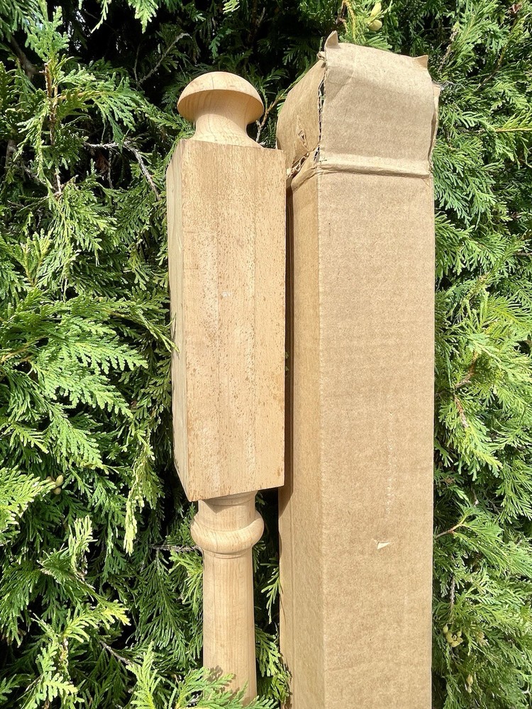 Large New Old Stock Victorian Style Solid MAPLE Newel Post 60” Architecture