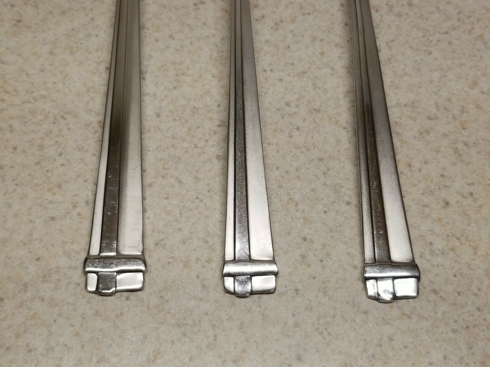 PFALTZGRAFF STAINLESS FLATWARE PFF29 3 MISCELLANEOUS PCS. MEAT FORK PLACE SPOONS