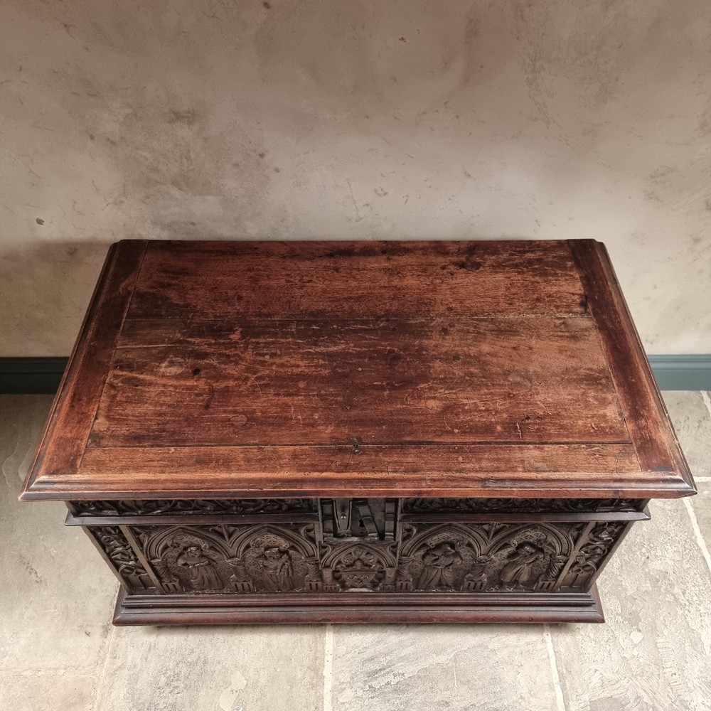 A 16th Century And Later Coffer.