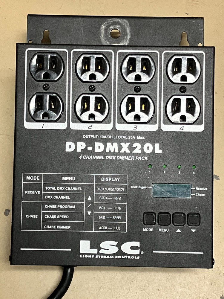 LSC Professional DP-DMX20L 4-Channel DMX Pack (DJ Dimmer/Switch Controller)