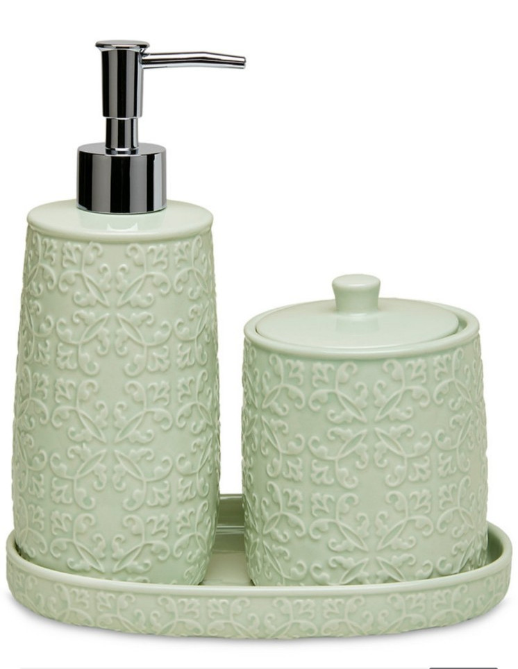 Decor Studio Emily 3-Pc. Bath Accessory Set - Aqua