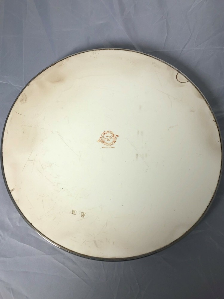 Silvers Brooklyn Porcelain Silver Round Server Tray Seaside Scene