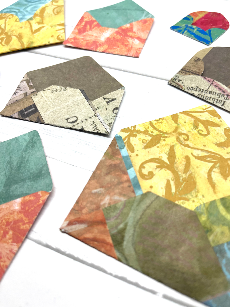 Die Cuts Mini Envelope Foldables Assortment 16 Pieces Double Sided Paper Mix