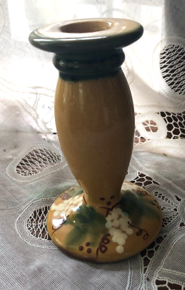 ENESCO  CERAMIC 4.5"H CANDLE HOLDER - WHITE GRAPES