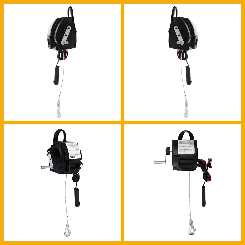 Electric Boat Winch 300W 12V DC 2000LBS Pull 5000LBS Floating 6000LBS Rolling