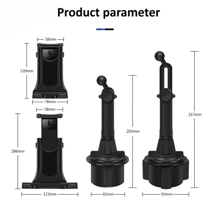 Upgraded Version Universal Adjustable Car Mount Cup Cradle Holder for Cell Phone