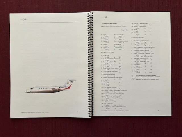 Piaggio P180 Spec and Description 2002 Spiral Brochure