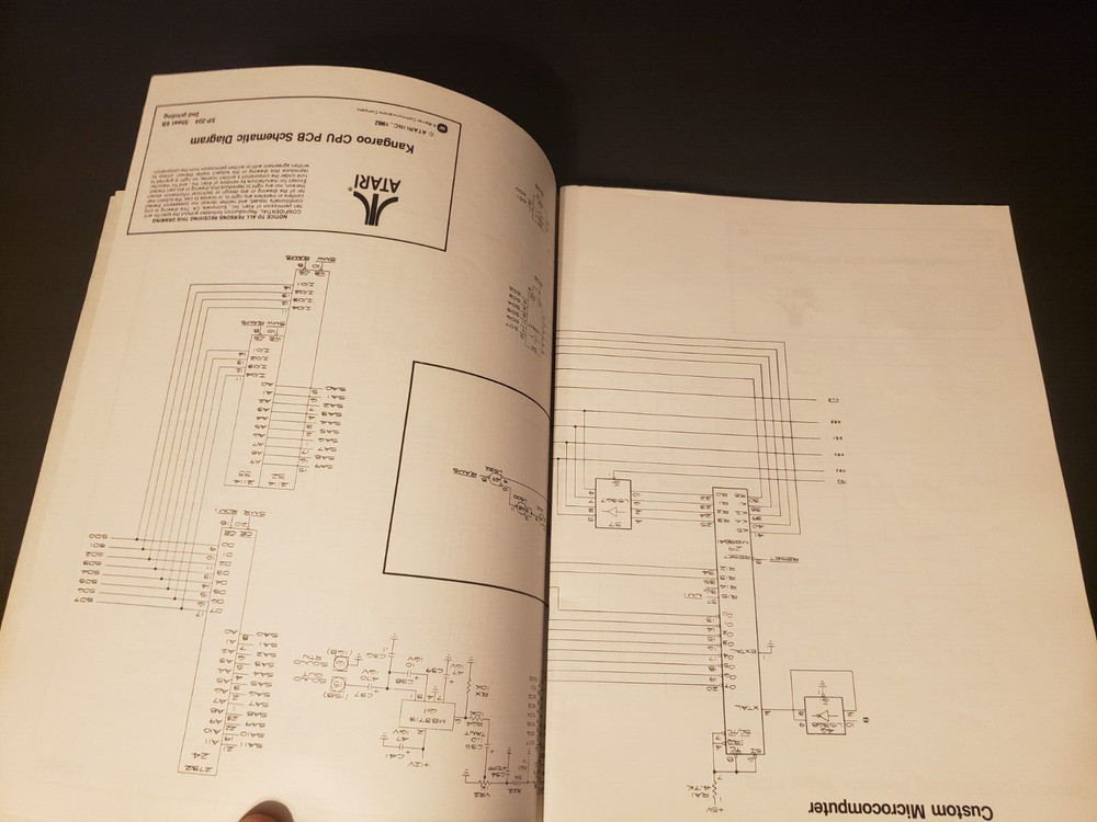 Original 1982 Atari Kangaroo Coin-op Video Arcade Game Ops Manual & Schematics