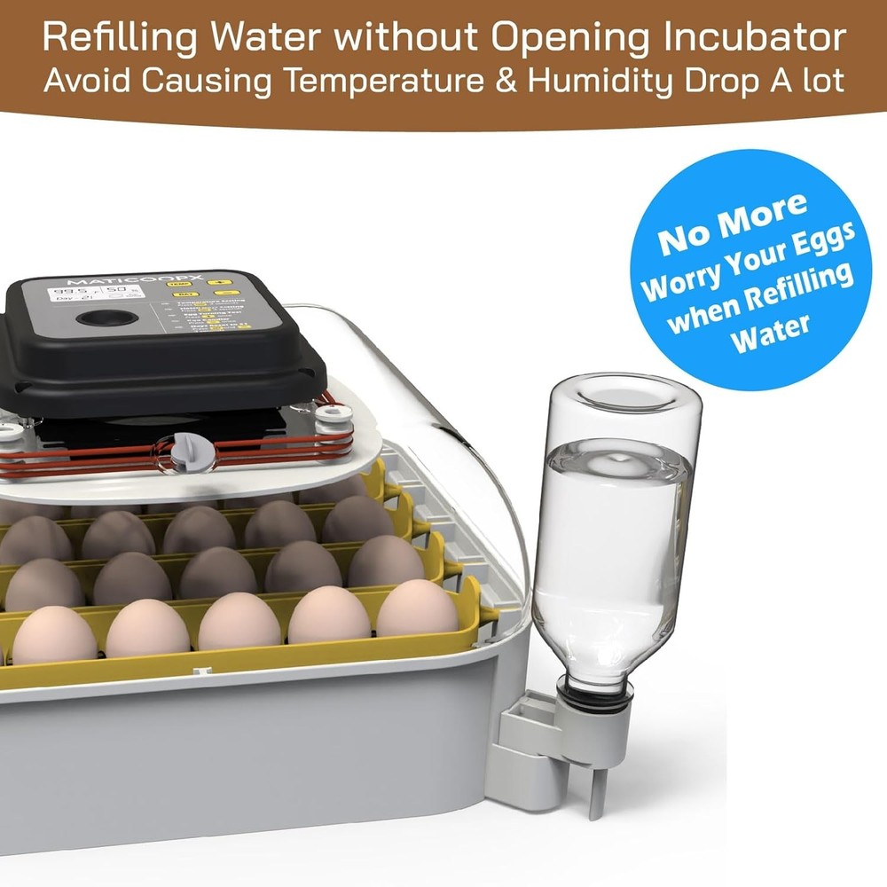 30 Egg Incubator with Humidity Display, Egg Candler, Automatic Egg Turner