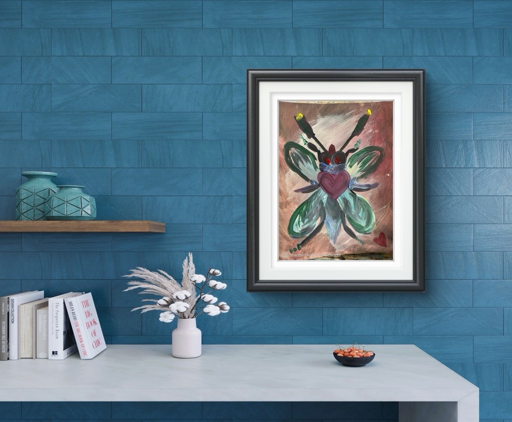 BLESSED#915 Love Bug Original Neo Abstract Expressionism 11x14 Paper