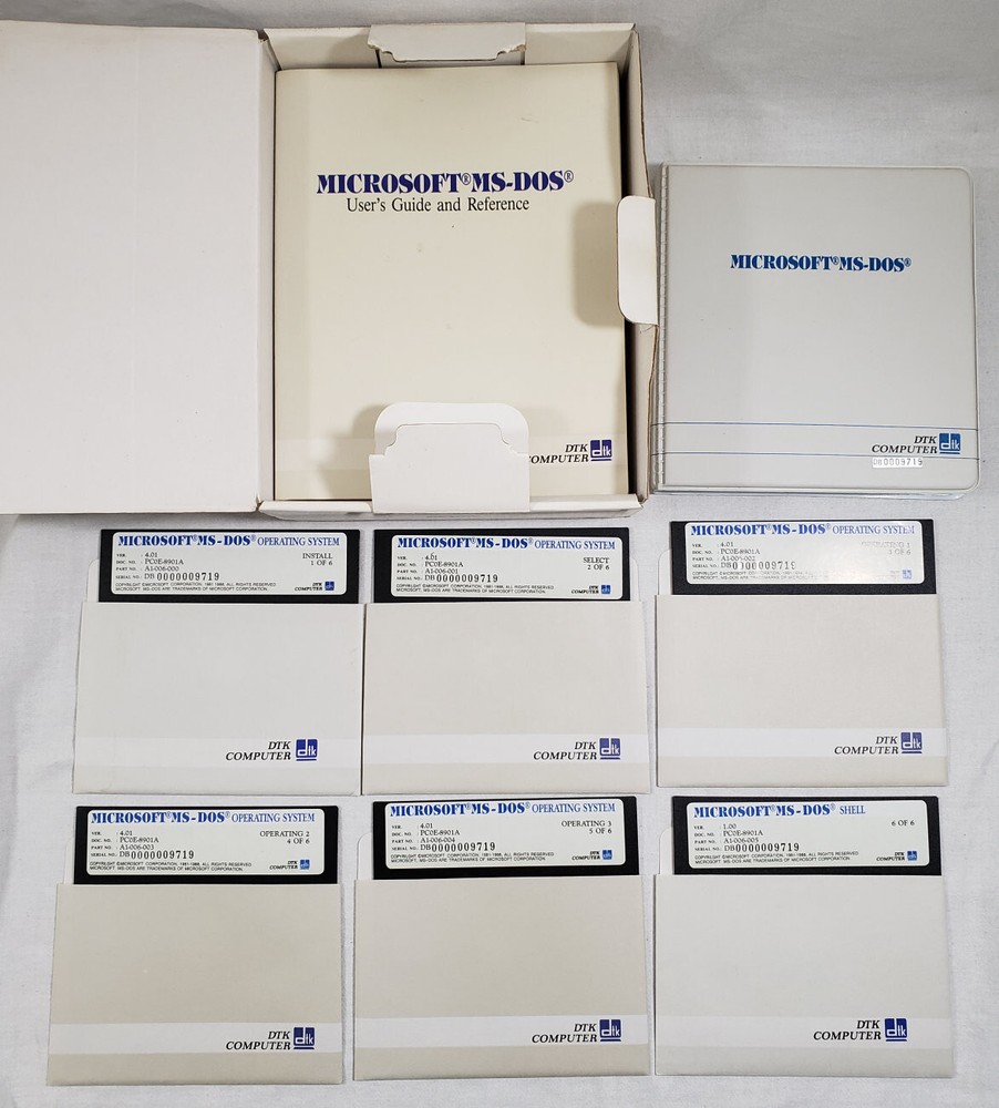 Microsoft MS-DOS 4.01 Operating System & Instruction Manual & Case MSDOS 4 book