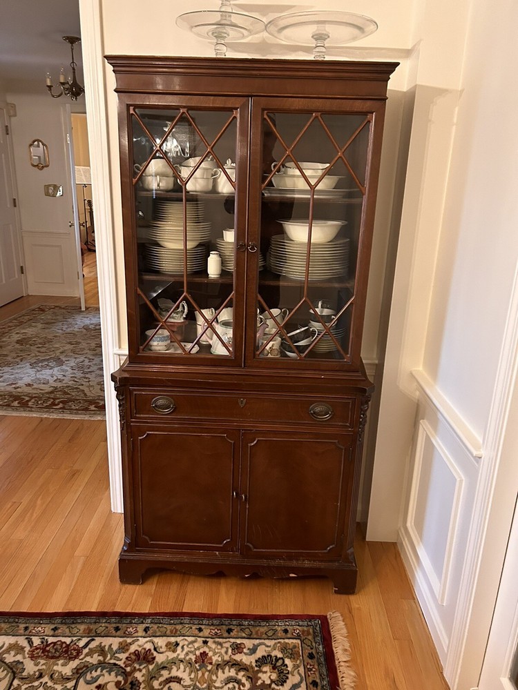 Solid Cherry Wood, Dining Room Table Set With 6 Chairs, Sideboard & Hutch
