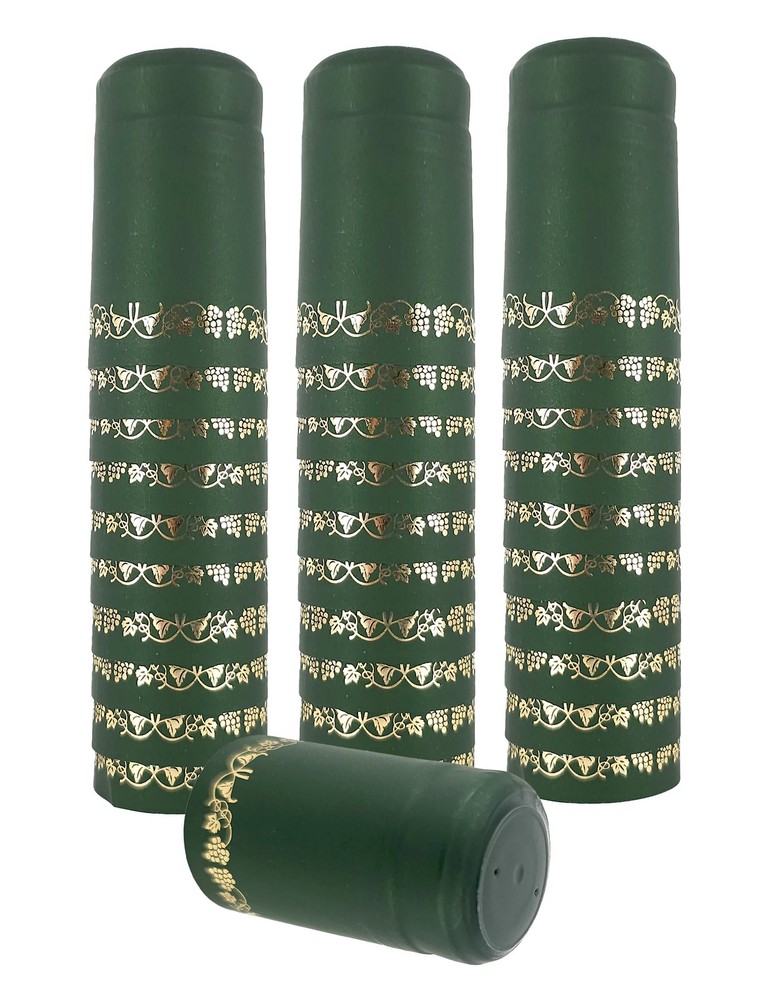 Home Brew Ohio Green With Gold Grapes PVC Shrink Capsules 30 count