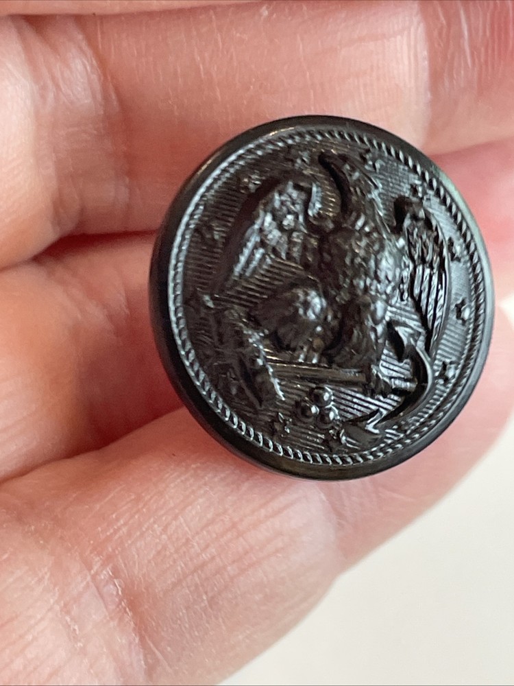 2 Vintage NAVY Plastic Military Buttons 7/8”