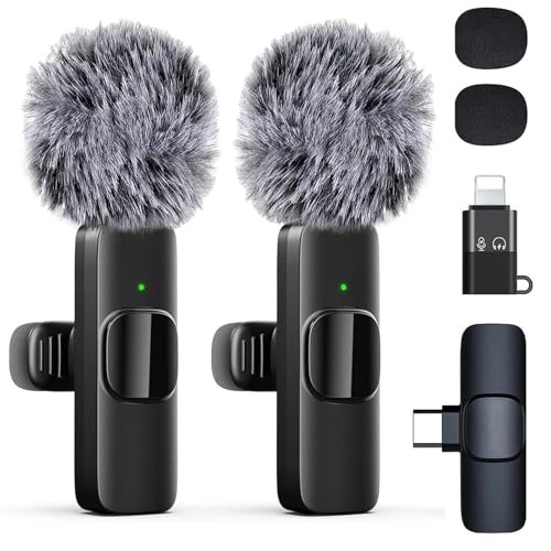 Professional Wireless Lavalier Microphone for iPhone, iPad, Android Phone,
