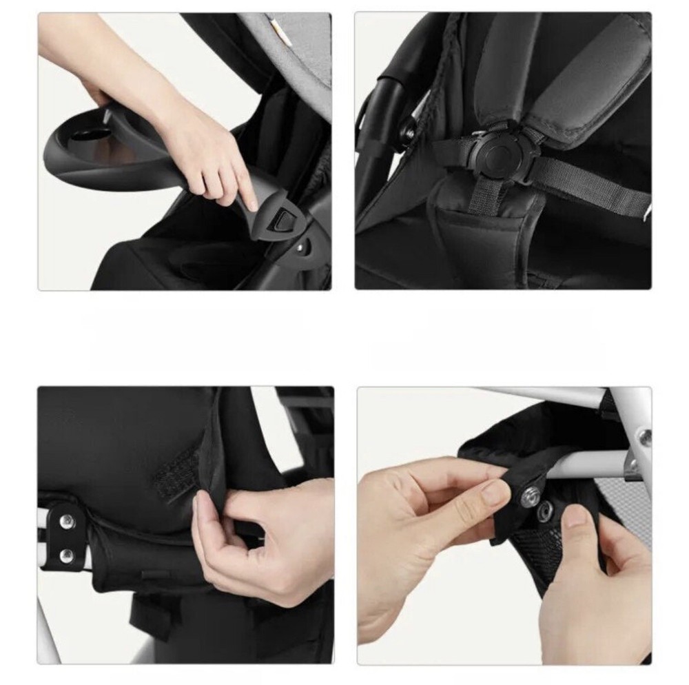 Double Stroller Folding Portable Twin Baby Stroller