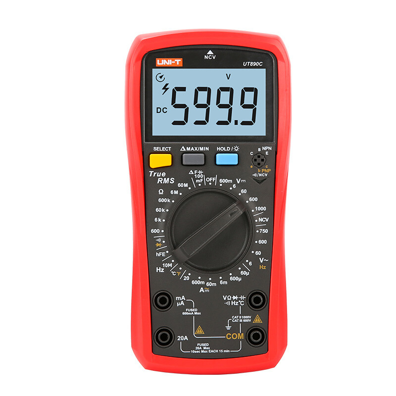 1PC Digital True RMS Handheld Multimeter AC/DC Frequency Teste UT890C/890D+