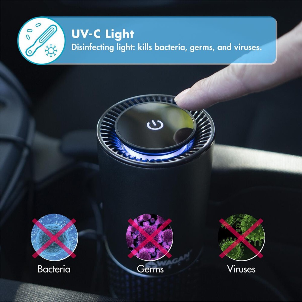 Wagan Tech Deluxe USB Air Purifier, Black (EL2871)