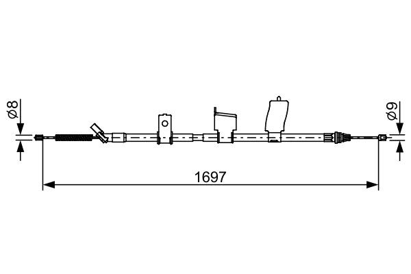 Cable Pull, parking brake BOSCH 1987482627