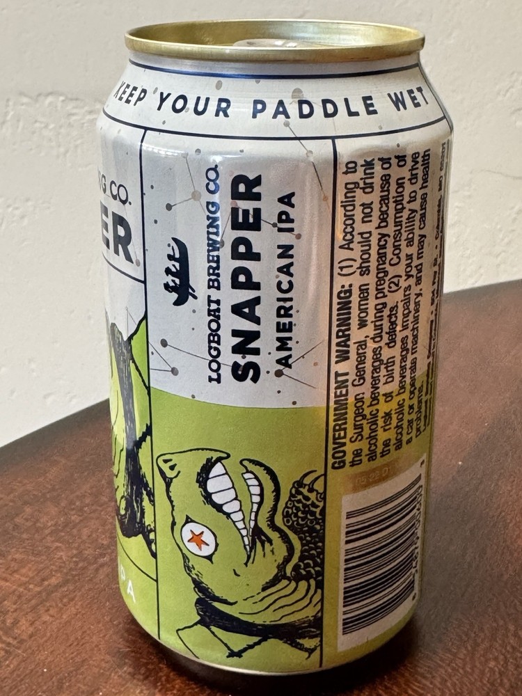 Logboat Brewing Co. Snapper American IPA - Empty Beer Can Bottom Opened