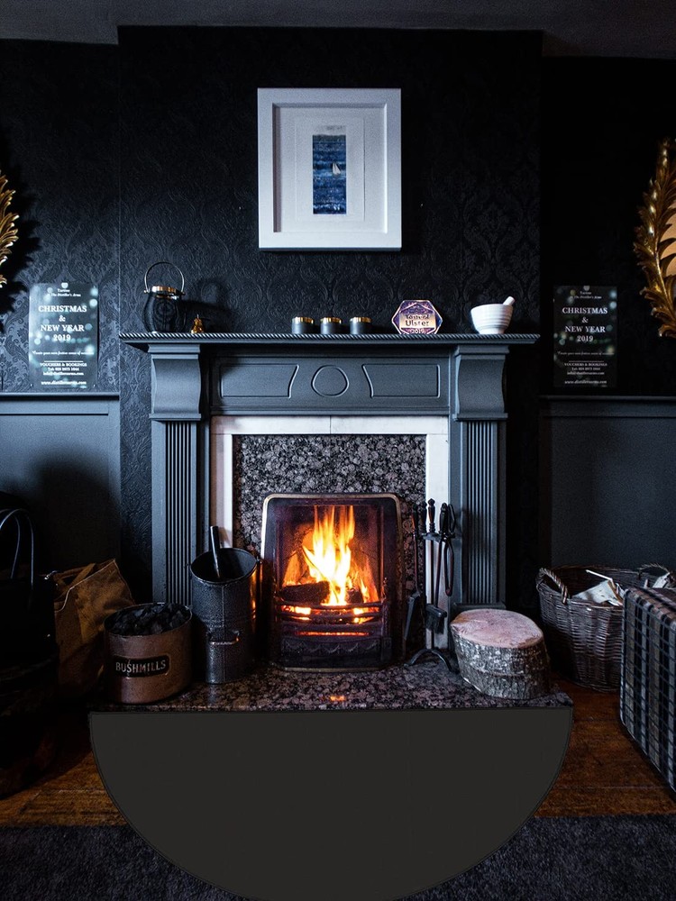 63″x37″ Extra Large Half Round Fireproof 3'1" x 5'3" (Semicircular), Black