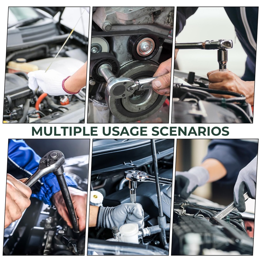 54pcs 1/4" Socket Drive Tool Set Metric Drive Socket Set with Plastic Toolbox