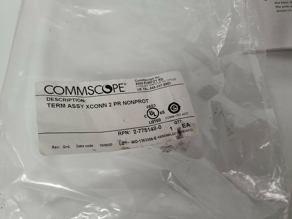 Commscope 2-775148-0 TE CONNECTIVITY TERM ASSY XCONN 2 PR NONPROT