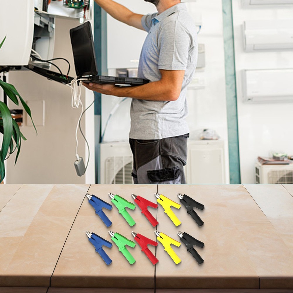 10PCS Crocodile Clips in Multiple Colors for Safe Electrical Connections
