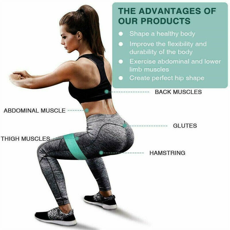 Hip Pull Belt Glute Circle Strength Training Bands Resistance Non Slip 3pcs/kit