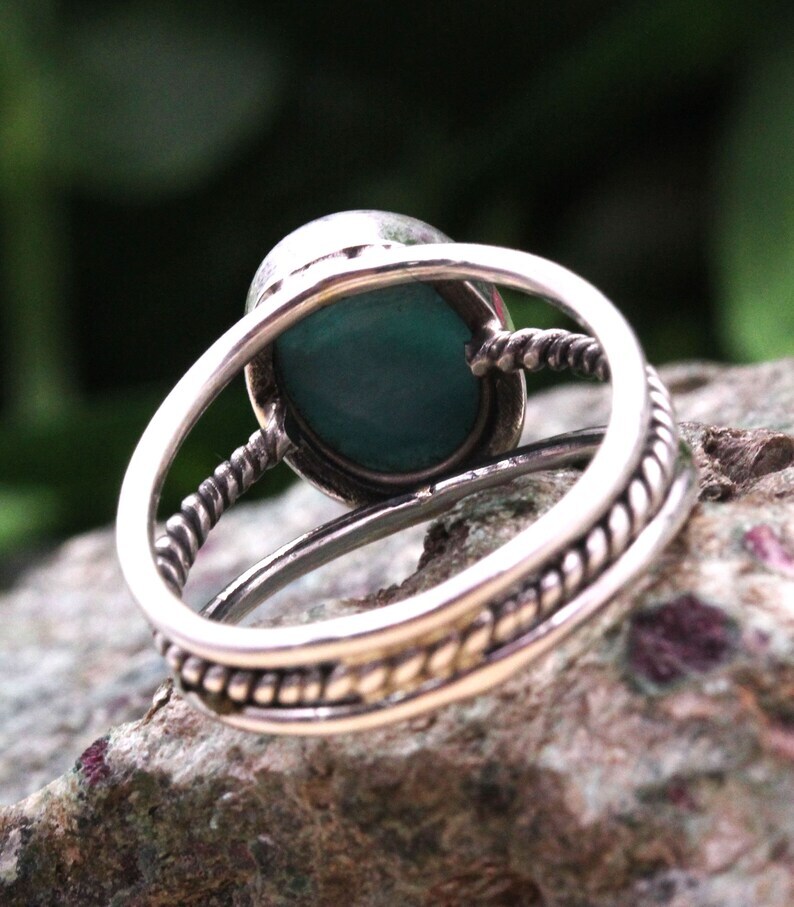 Larimar Ring 925 Sterling Silver Band &Statement Ring Handmade Ring All size