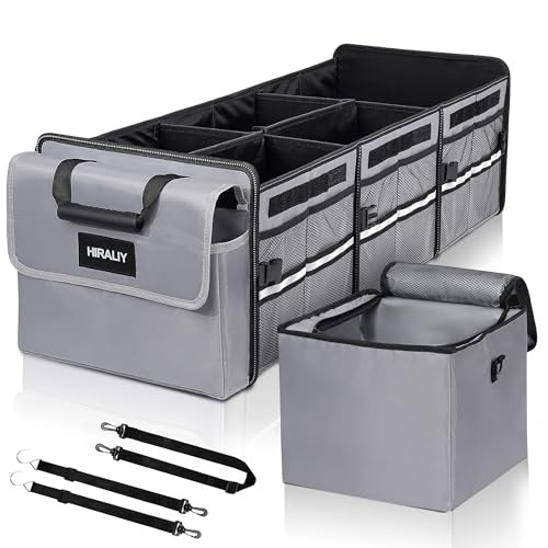 4 in 1 Car Trunk Storage Organizer, Multi Compartment Foldable Trunk Gray