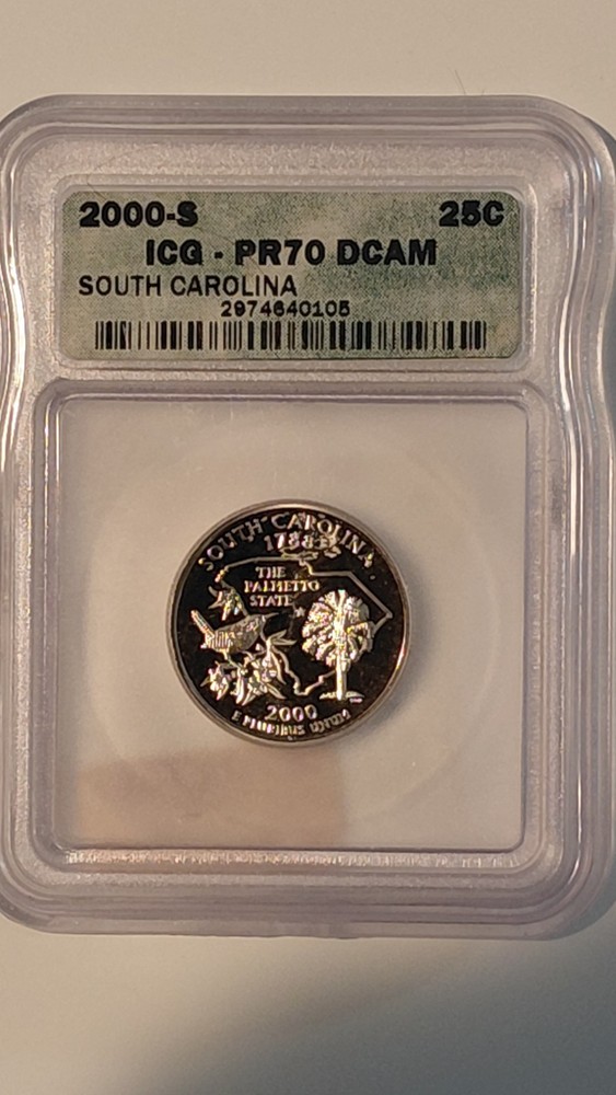 2000-S Proof State Quarter Set 25c ICG PR70 DCAM Clad
