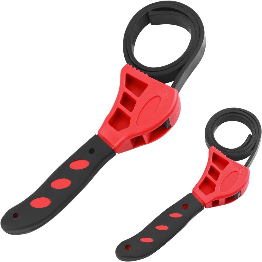 Rubber Strap Wrench Plumbing,2-Pack Oil Filter Wrench Includes 8" Large & 6" Sma