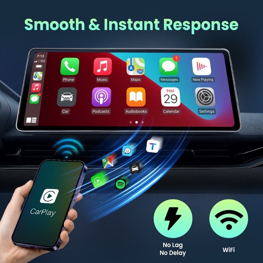 CarlinKit MINI 5.0 Pro 2-in-1 Wireless CarPlay Android Auto Ai Adapter Plug&Play