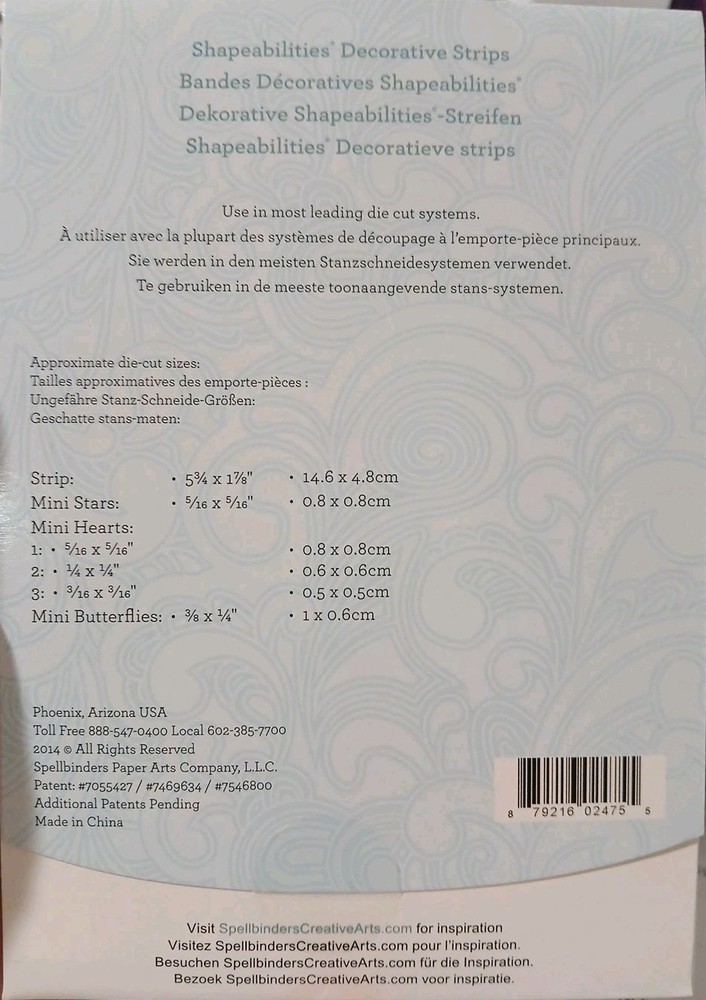 Spellbinders Shapeabilities Royal Flutter Die 4 Templates