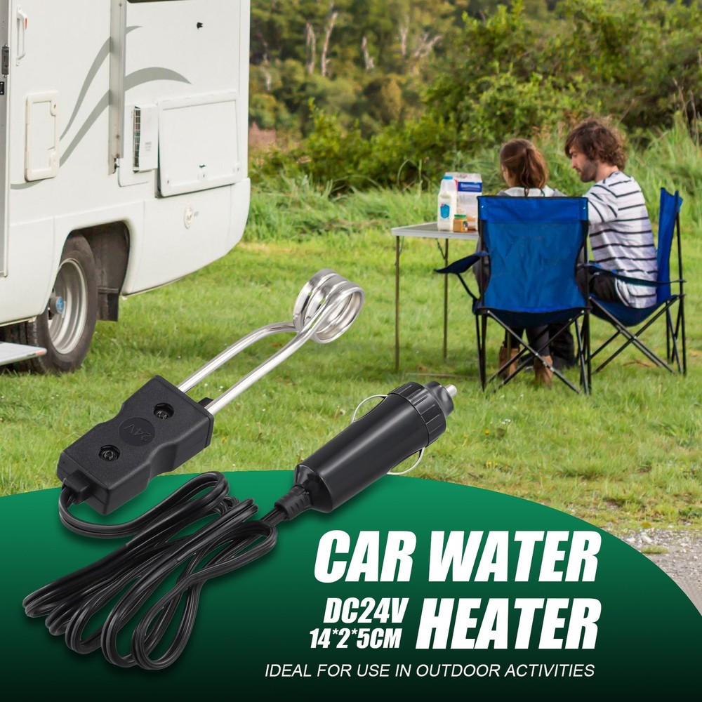 Portable 24V Electric Car Boiled Immersion Water Heater Traveling Camping3991