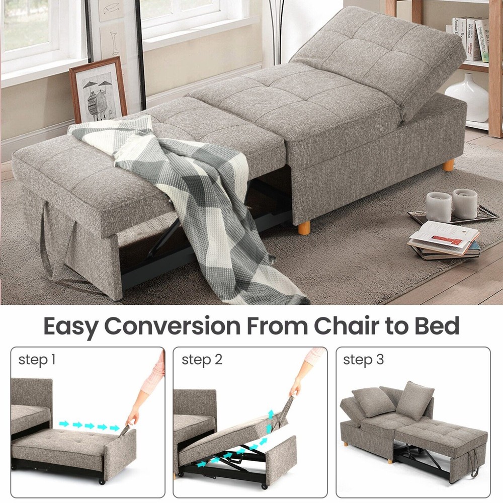 ⭐Folding Ottoman Sofa Bed Convertible Chair 4-in-1 Multi-Function Sleeper Sofa_⭐