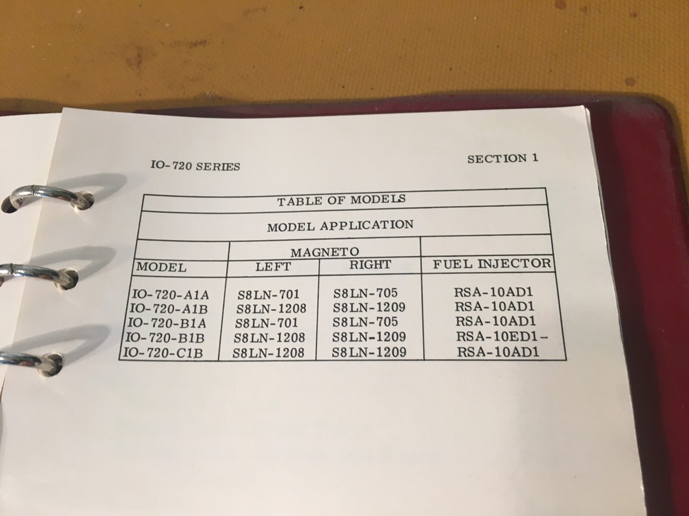 Lycoming IO-720 Operator's Manual