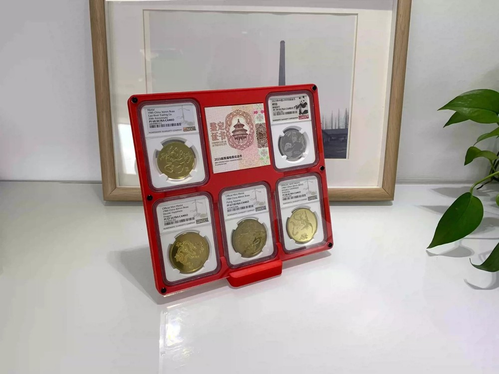 5 Grids Colored Display Frame Case Box For NGC Holder + Pic or Cert. Grid