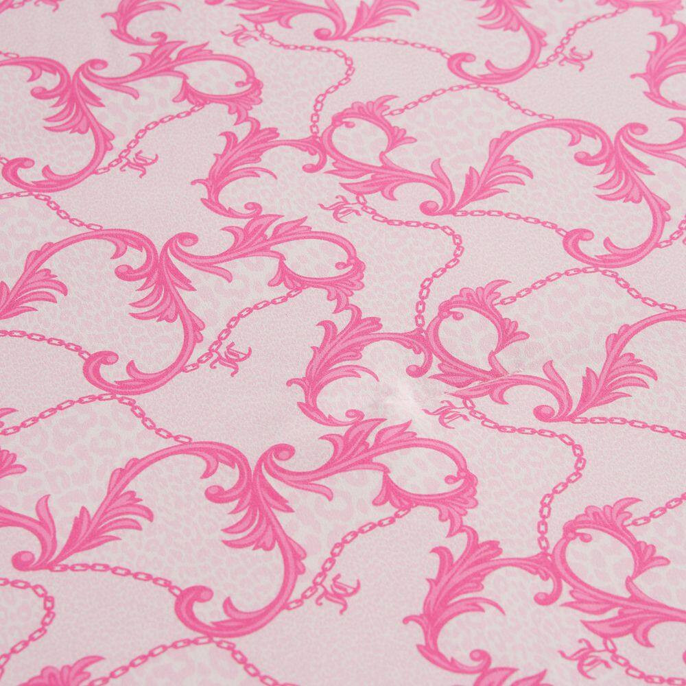Solid Plush Reversible Gothic Leopard 4-Piece Light Pink Animal Print Microfiber