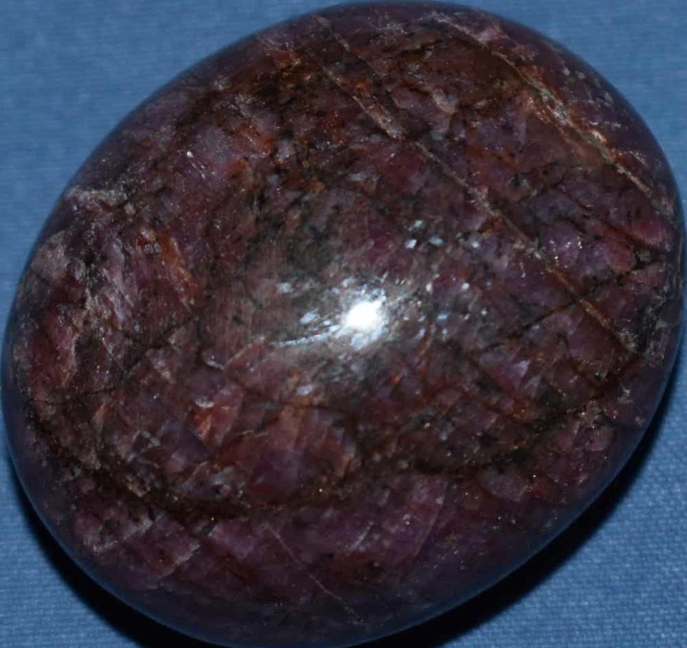 Shimmering Ruby Soap-Shaped Palm Stone #2