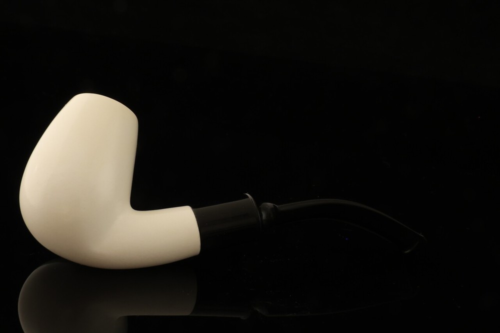 Bent Billiard Block Meerschaum Pipe with custom case 13990