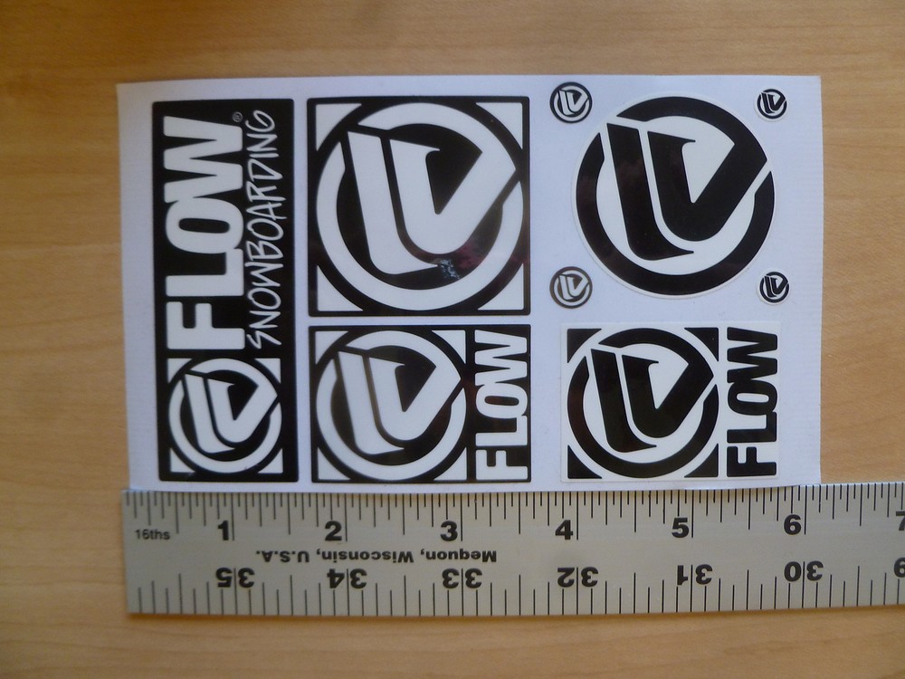 Flow Snowboarding black/white 9 sheet set Sticker Decal