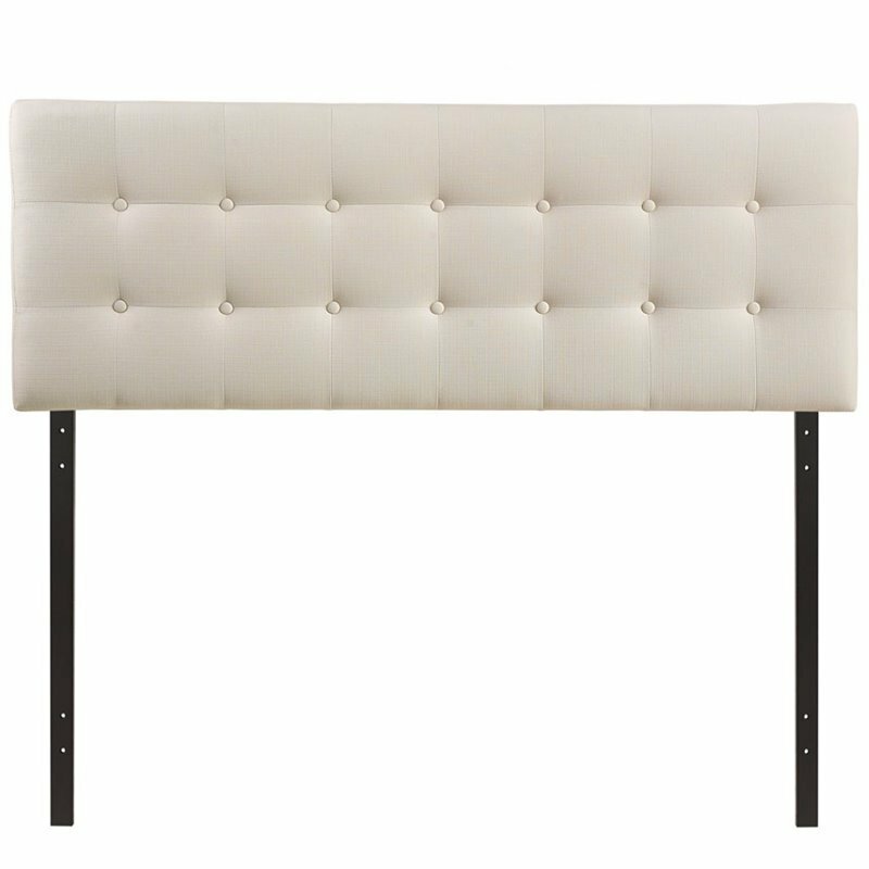Modway Emily Upholstered King Panel Headboard in Ivory