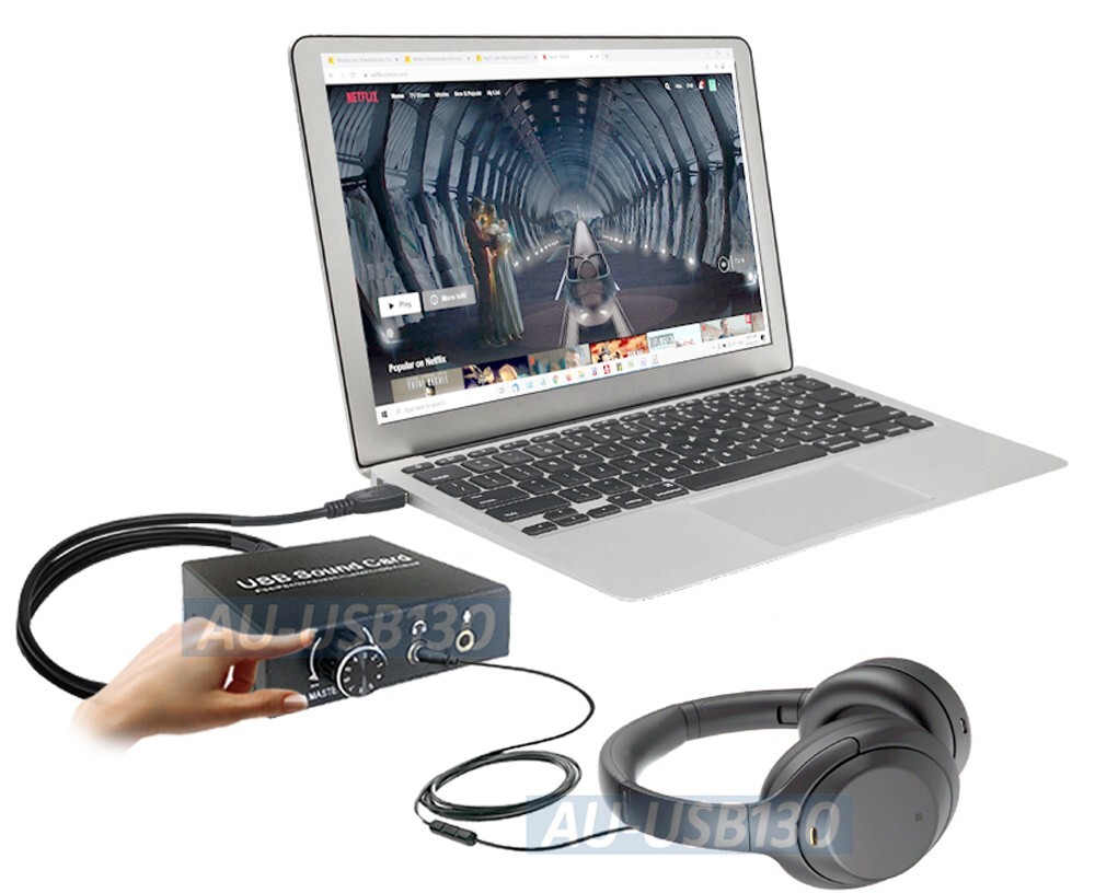 External USB Sound Card W/ Volume Control Bass Control For PC PS4 PS5 Android OS